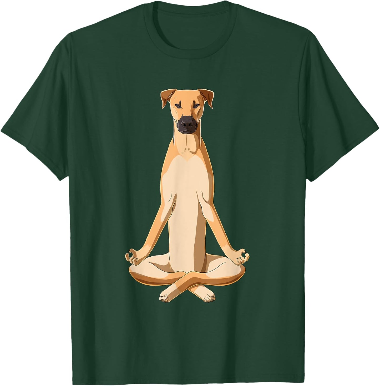 Funny Yoga Dog Black Mouth Cur T-Shirt - T-Shirt | Forest