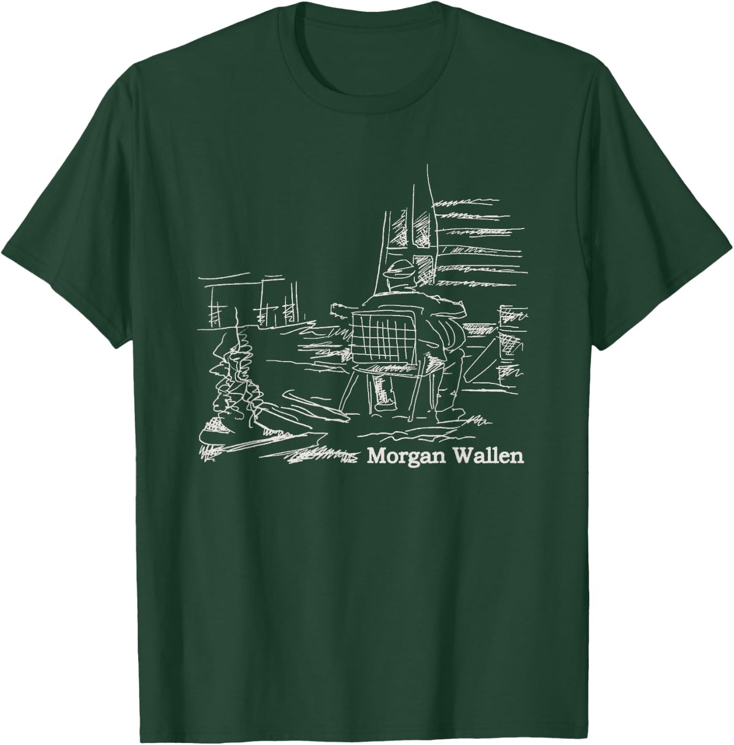 Official Morgan Wallen Illustrated T-Shirt - T-Shirt | Forest
