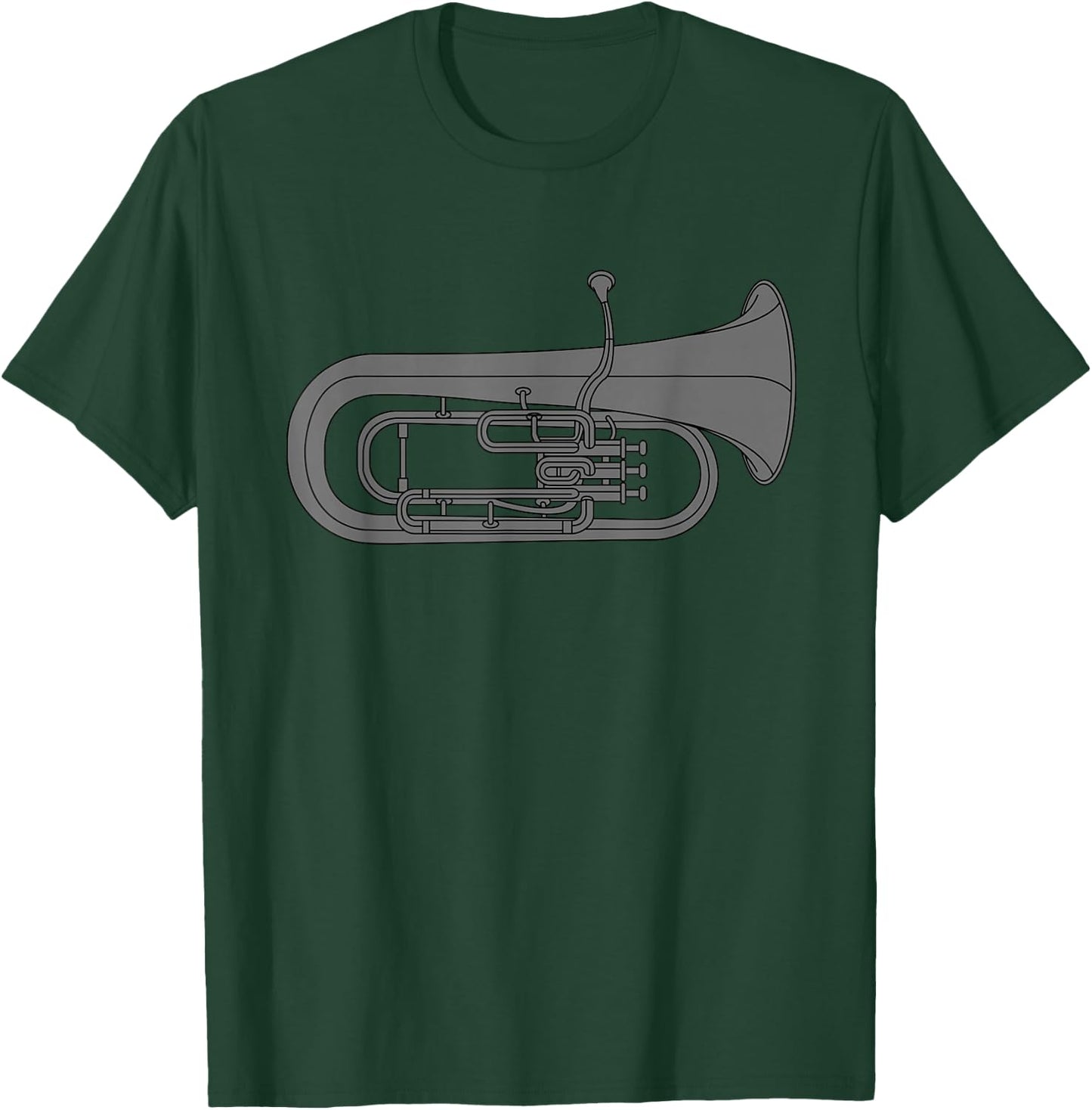 Funny Euphonium Player Marching Band Baritone Tuba Men Gift T-Shirt - T-Shirt | Forest