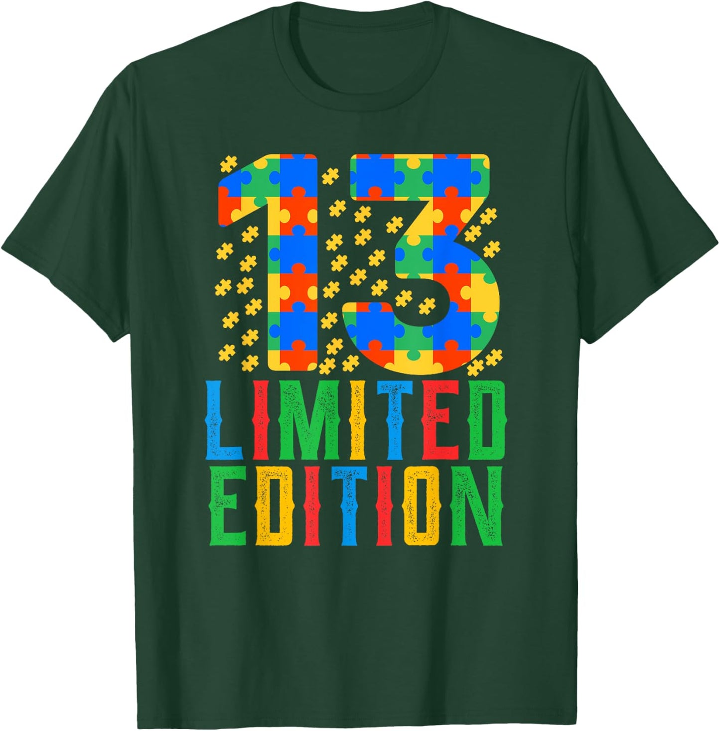 Birthday Boy Girl 13 Year Old Autism Awareness Teenage Gift T-Shirt - T-Shirt | Forest
