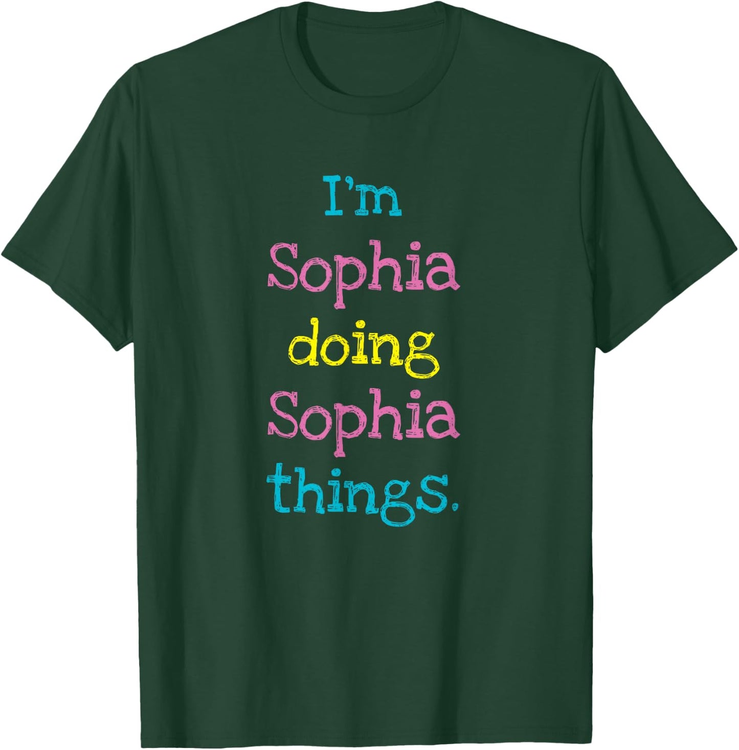 Sophia Cute Personalized Text Kid's Top for Girls T-Shirt - T-Shirt | Forest