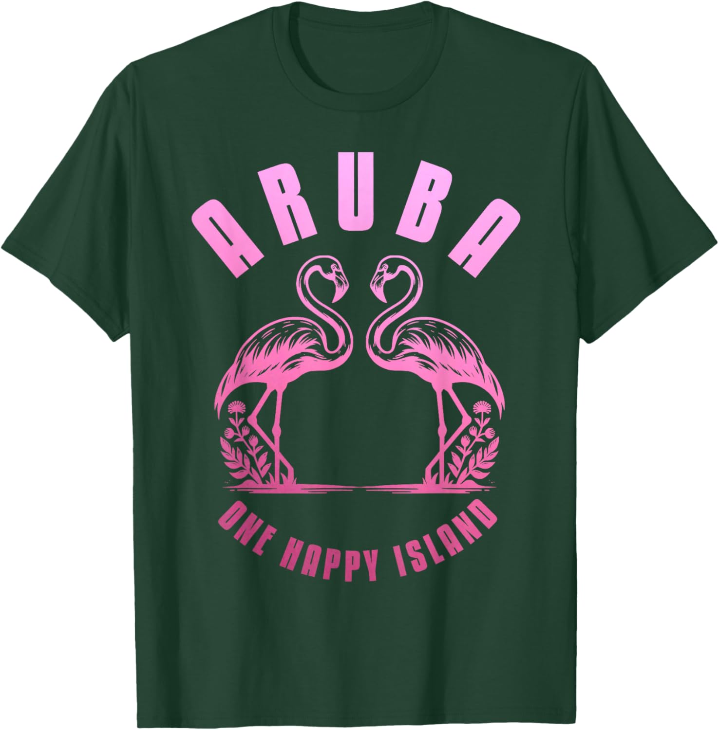 Aruba Flamingo Happy Island Craibbean Souvenir Pride Vintage T-Shirt - T-Shirt | Forest