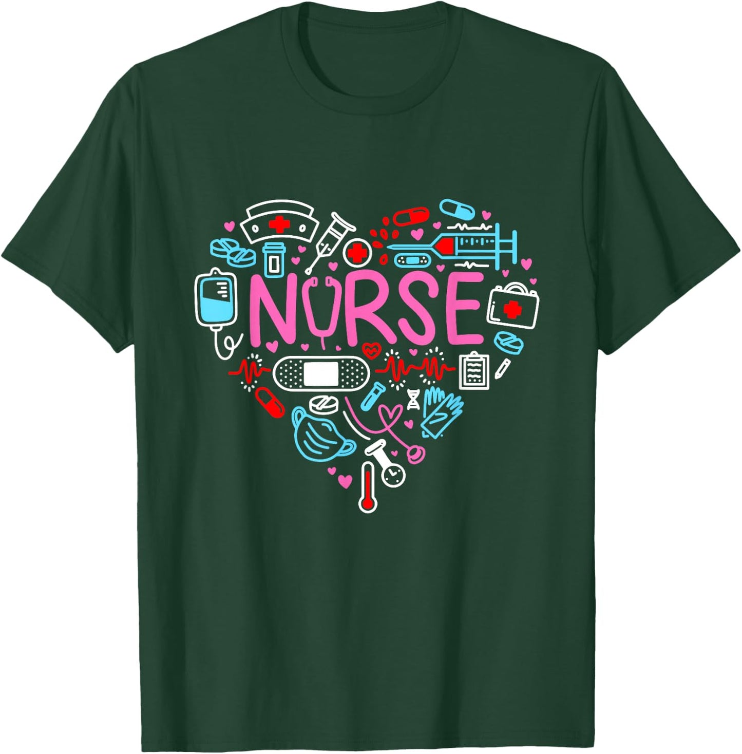 Nurse Love Nursing Student RN Life Thank You Gifts T-Shirt - T-Shirt | Forest