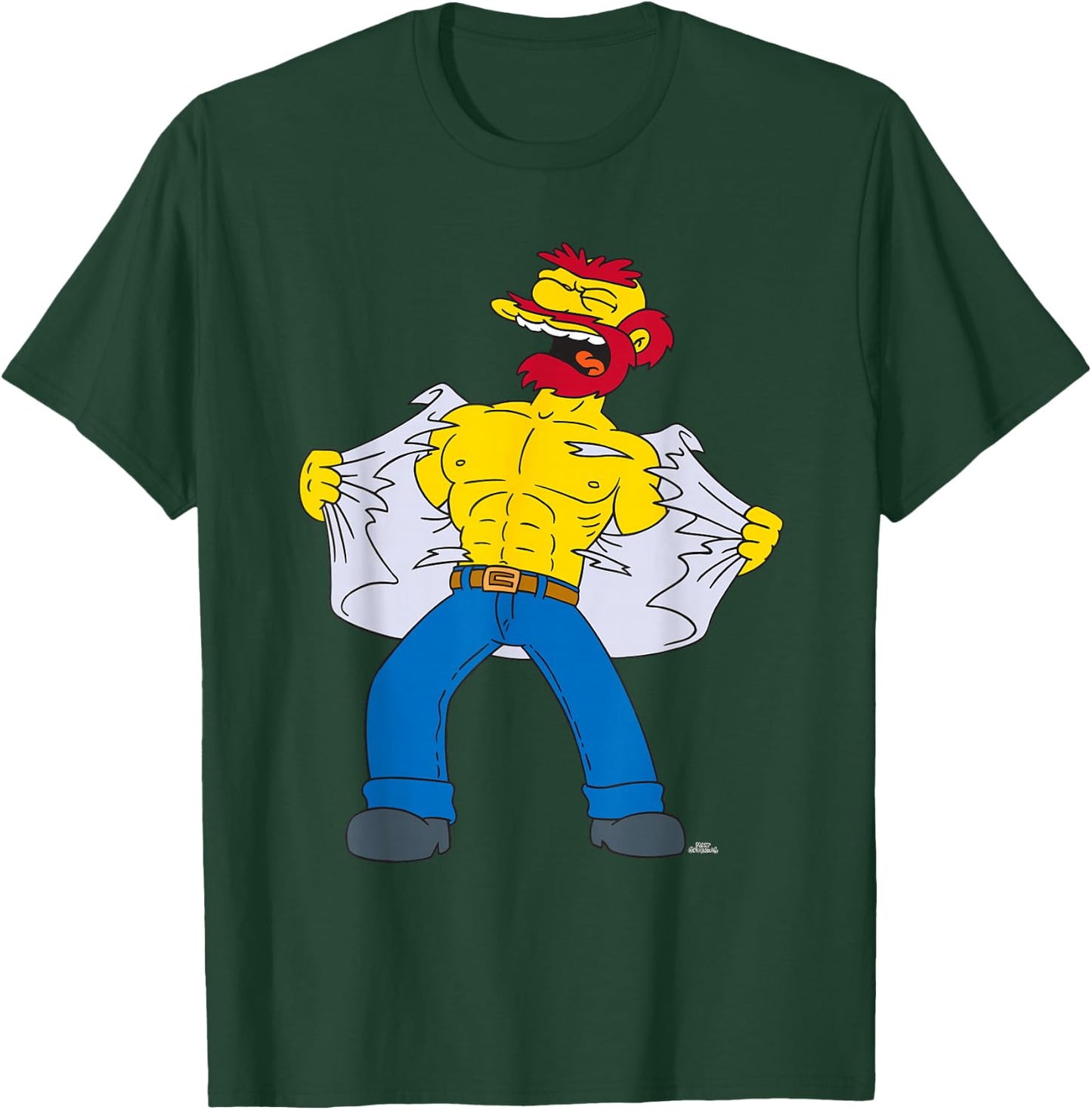 The Simpsons Groundskeeper Willie Tears Off Shirt T-Shirt - T-Shirt | Forest