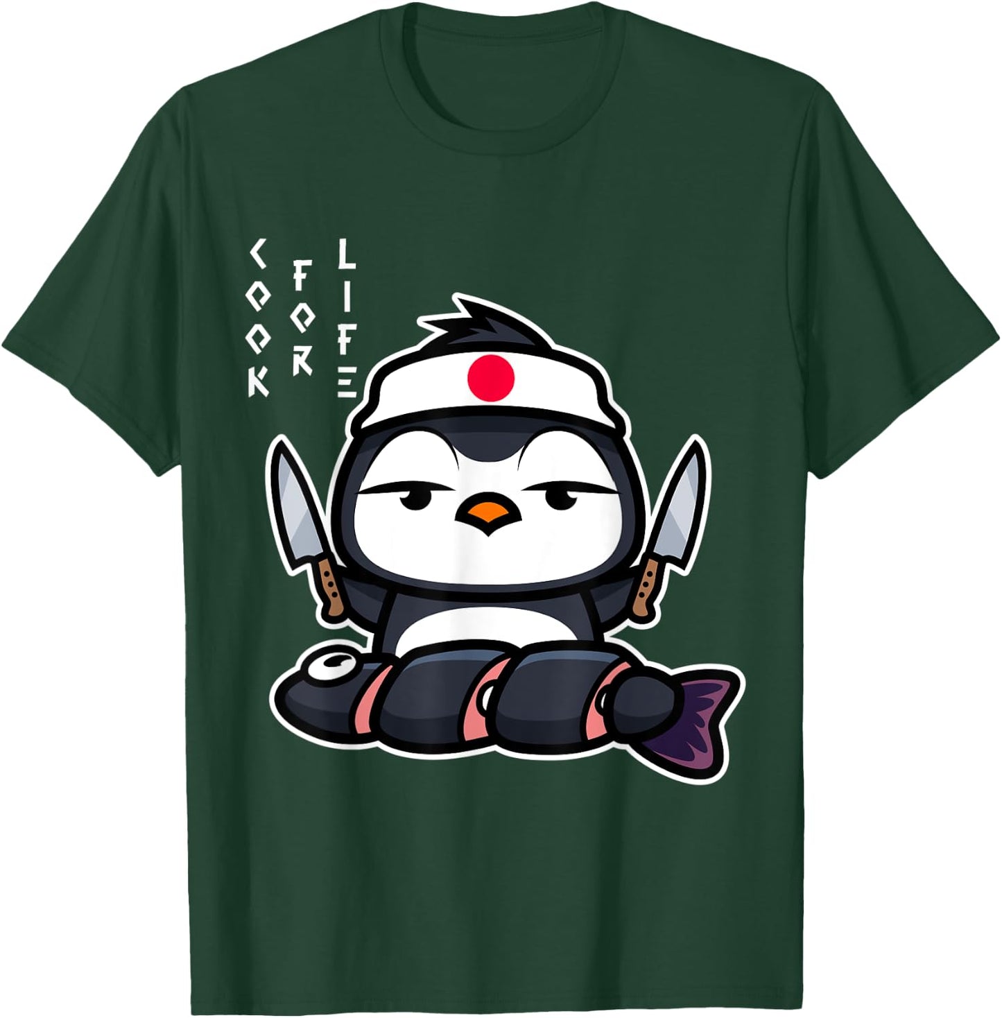 Japanese Penguin Cook Asian Food Funny T-Shirt - T-Shirt | Forest