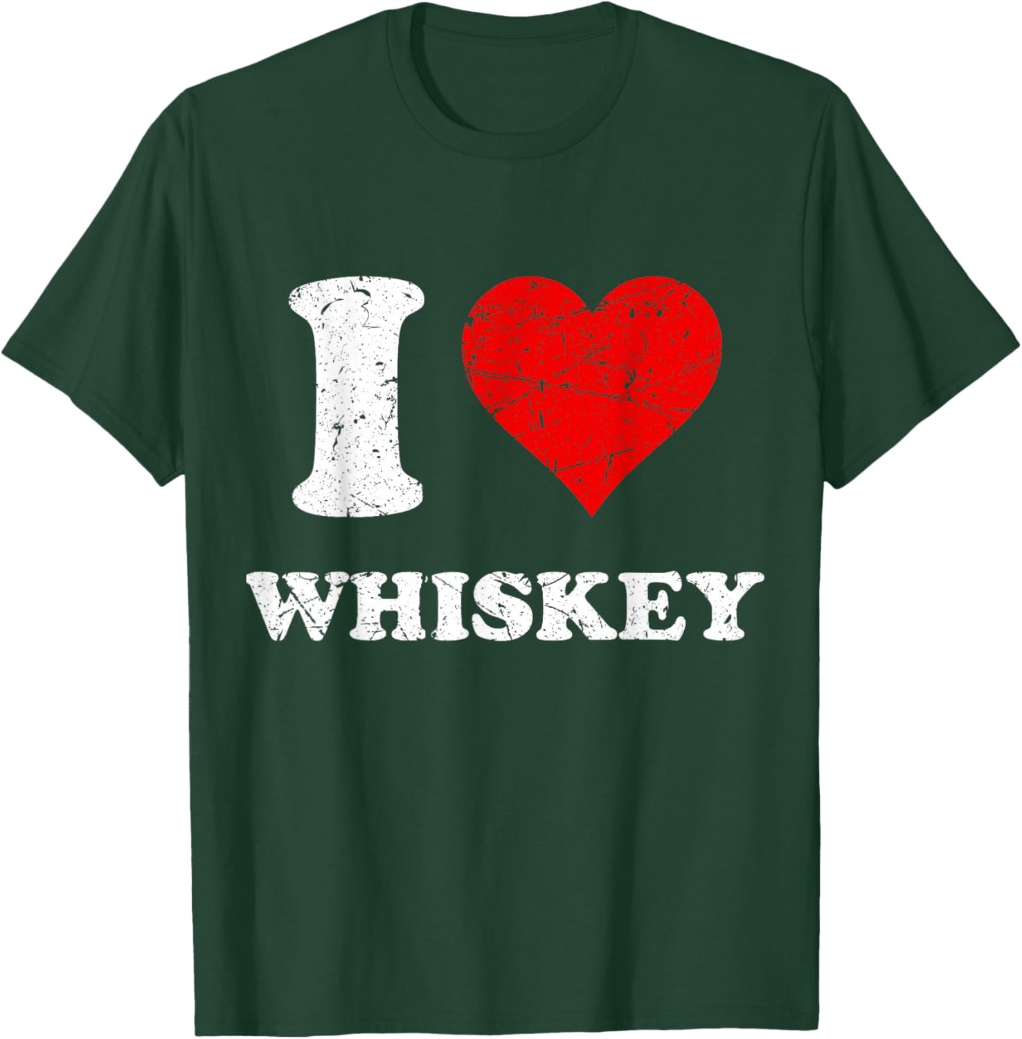 Distressed Alcohol Drinking I Heart Whiskey I Love Whiskey T-Shirt - T-Shirt | Forest
