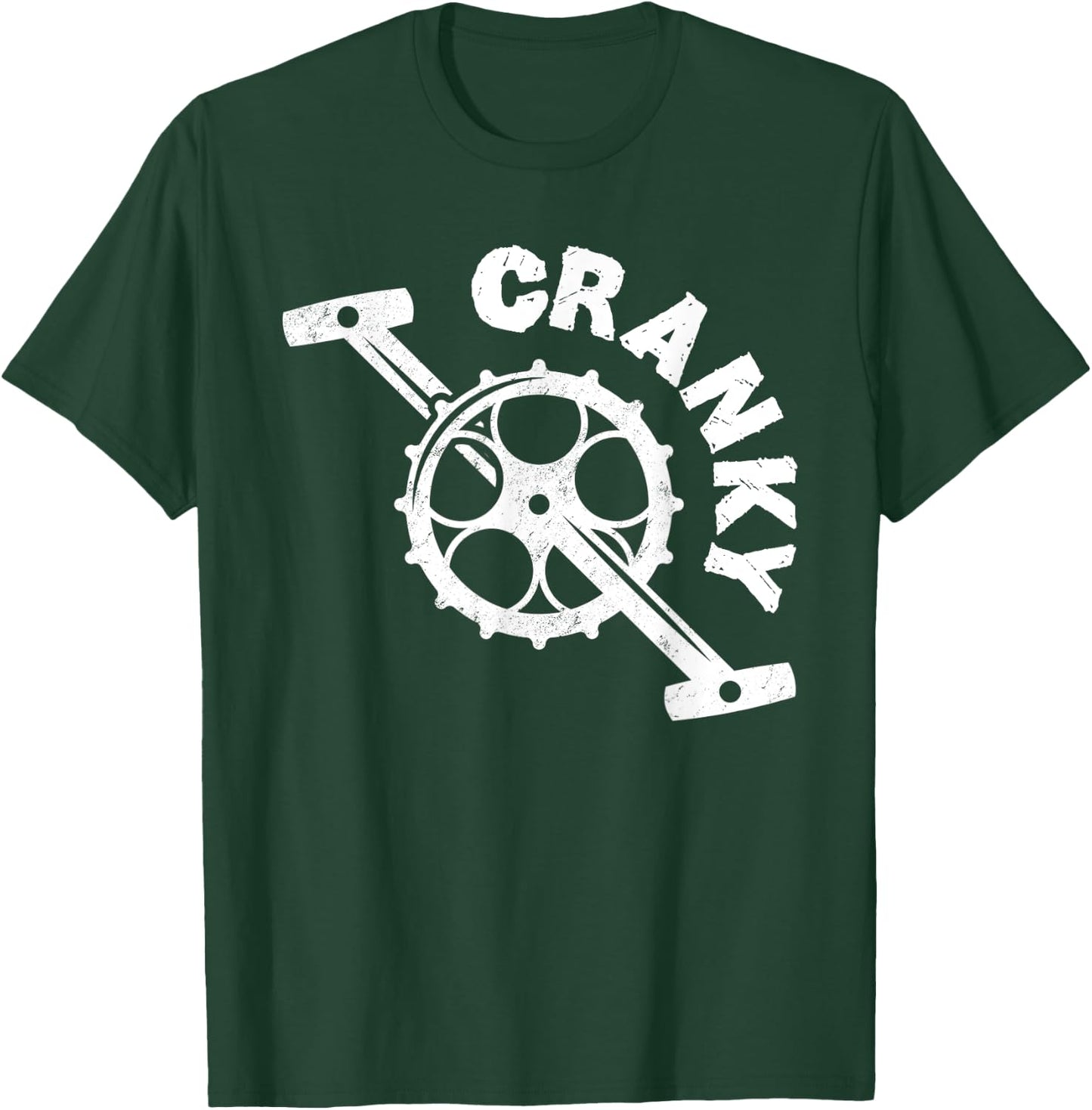 Cycling Apparel & Gifts Collection - Bicycle Crank - -Adults, -Kids - Black - Short Sleeve - Small - Crew Collar - Classic Modern - Cycling - Birthday - Women Cyclists T-Shirt - T-Shirt | Forest