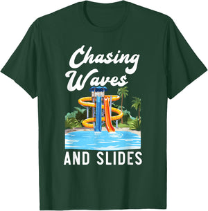 Water Slide Aquatic Park Swimming Pool Splash Summer Women Kids T-Shirt - T-Shirt | Forest