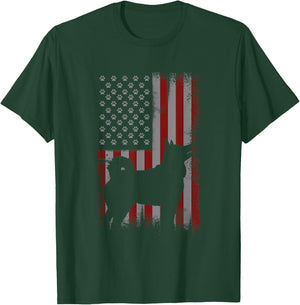 Patriotic American Flag Siberian Husky Lover Gift Men T-Shirt - T-Shirt | Forest