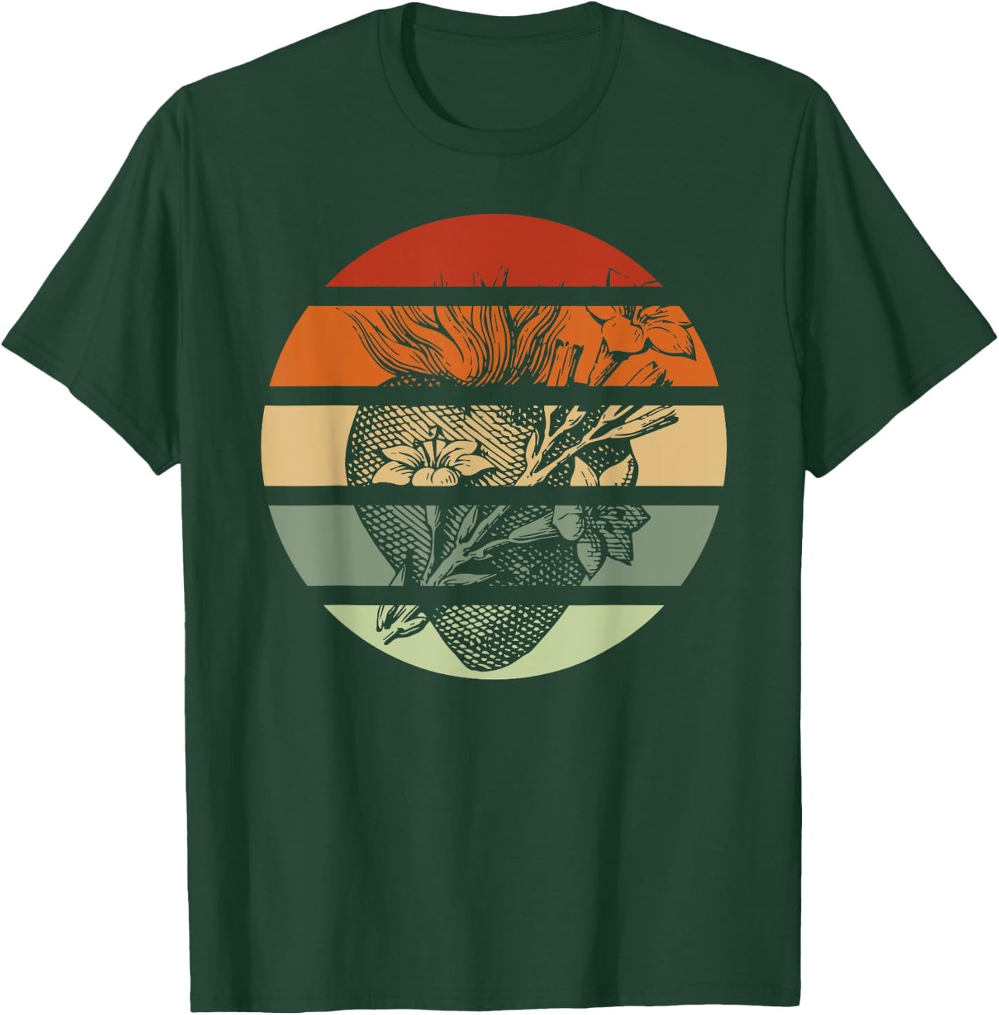 Most Chaste Heart of St Joseph Retro Sunset Catholic Teens T-Shirt - T-Shirt | Forest