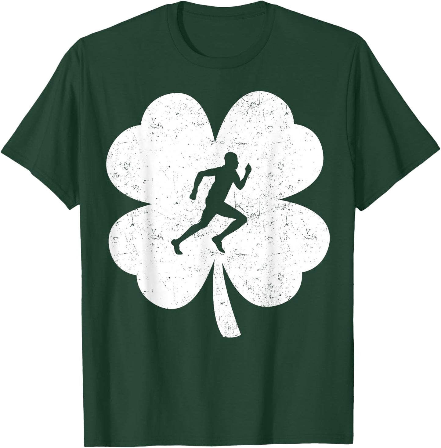 St Patrick's Day Running Irish Shamrock Track & Field Runner T-Shirt - T-Shirt | Forest