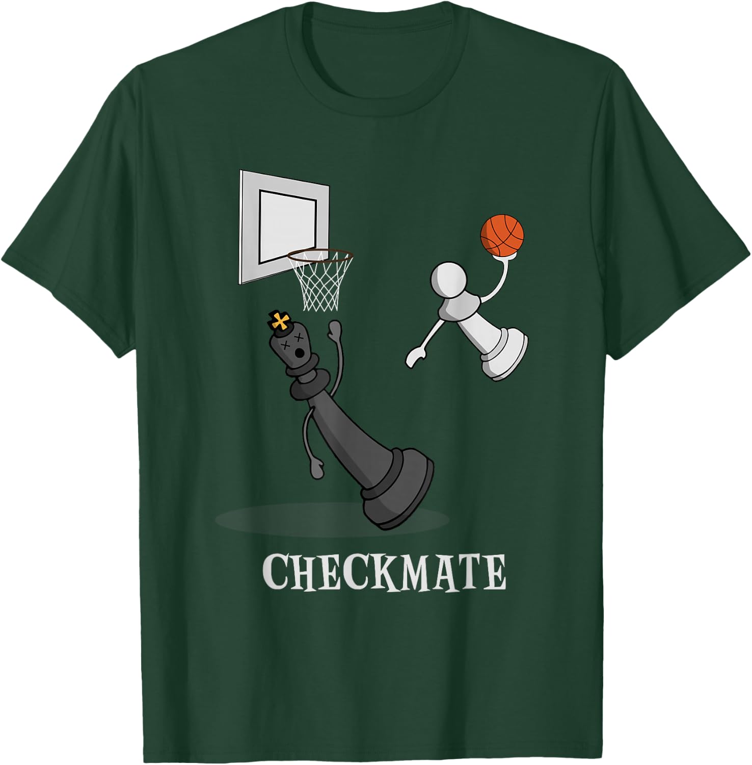 Funny Checkmate Chess Basketball Game Board King Pawn Piece T-Shirt - T-Shirt | Forest