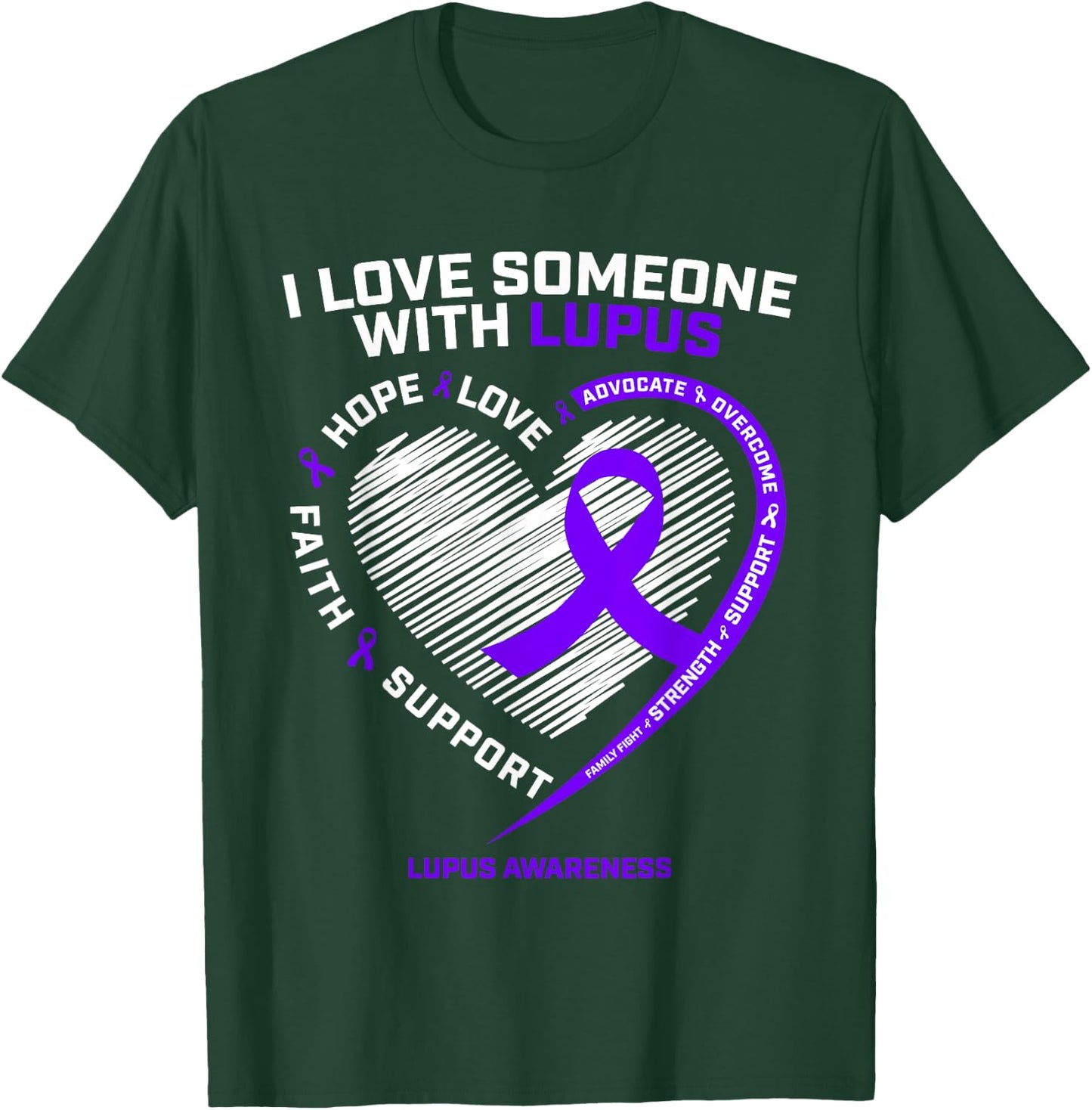 Men Women Mom Wife Gifts Products Daughter Lupus Awareness T-Shirt - T-Shirt | Forest