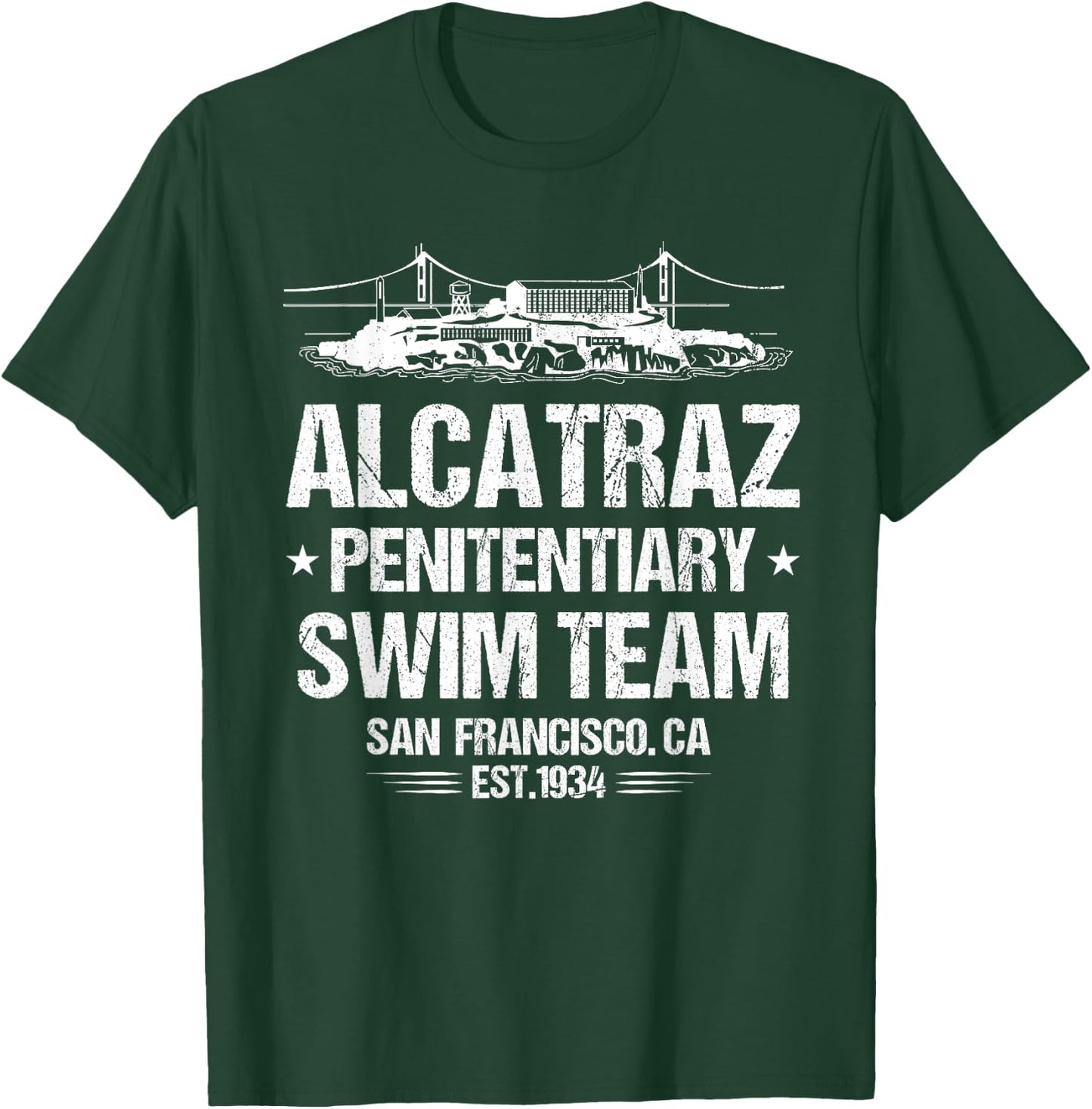 Alcatraz Penitentiary Swim Team T-Shirt - T-Shirt | Forest