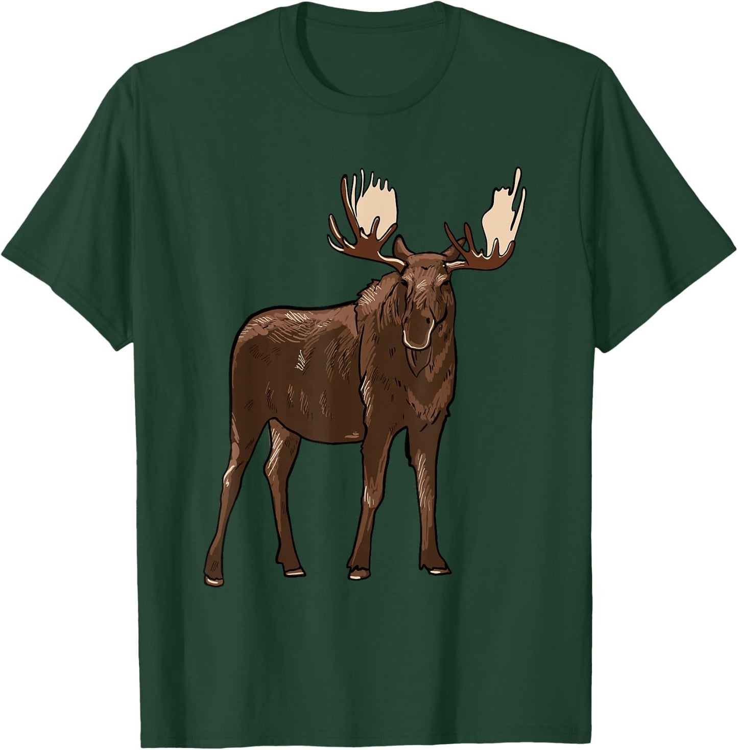 Moose Illustration Moose Lover Art T-Shirt - T-Shirt | Forest