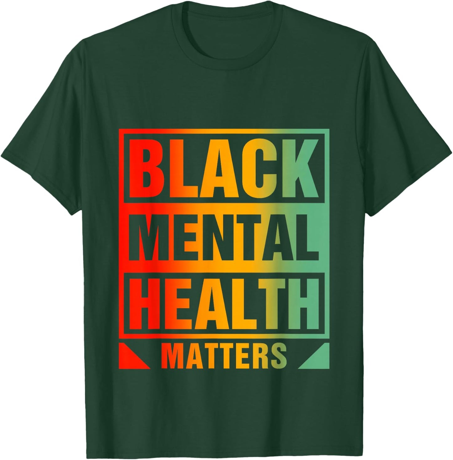 Black Mental Health Matters Human Brain Counselor Therapist T-Shirt - T-Shirt | Forest