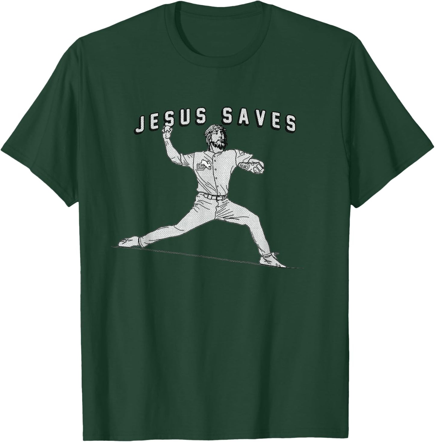 Jesus Saves - Baseball Pitcher - Funny Jesus T-Shirt - T-Shirt | Forest