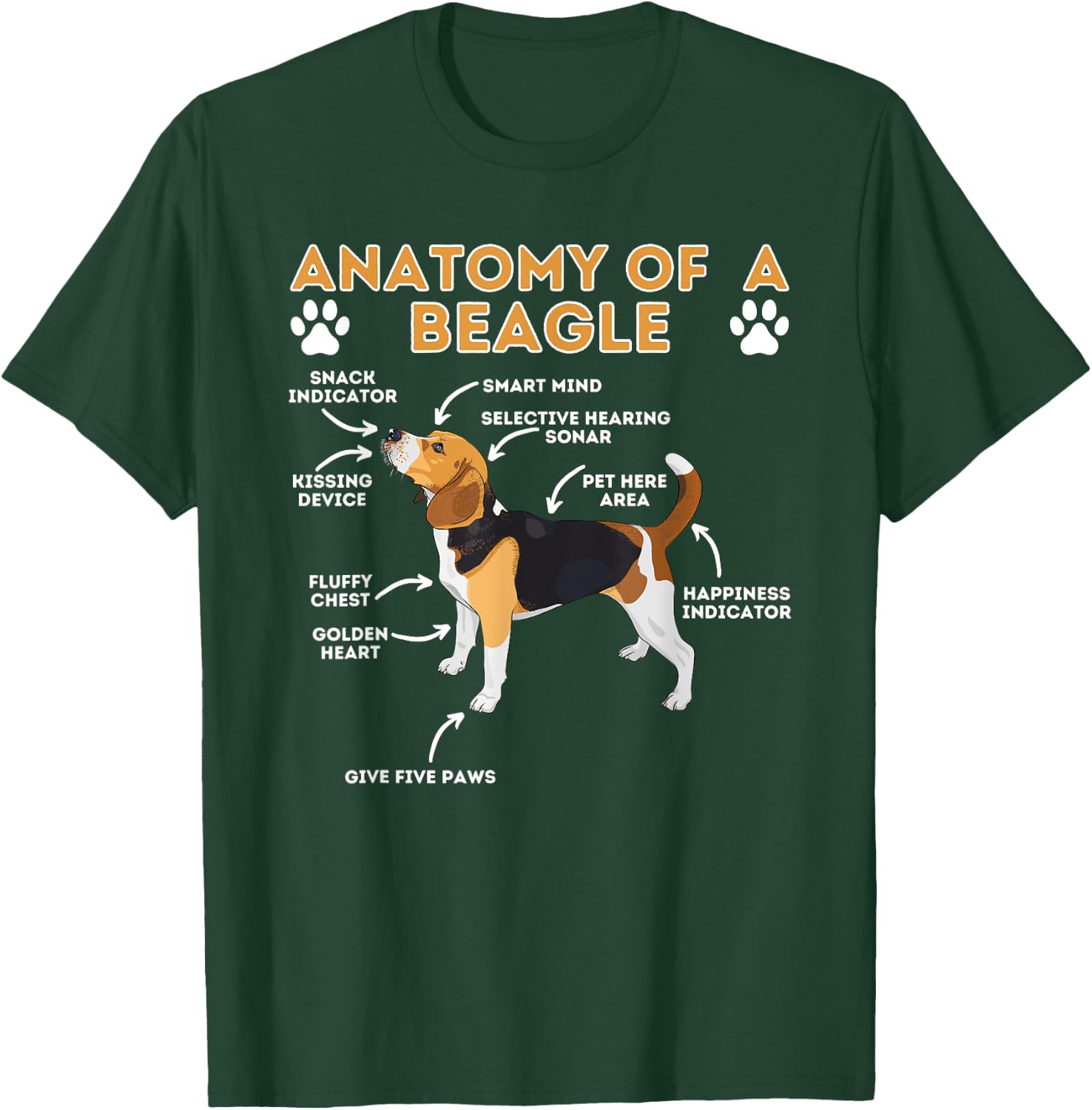 Anatomy Of A Beagle - Funny Beagle Dog Lover Pet Owner T-Shirt - T-Shirt | Forest
