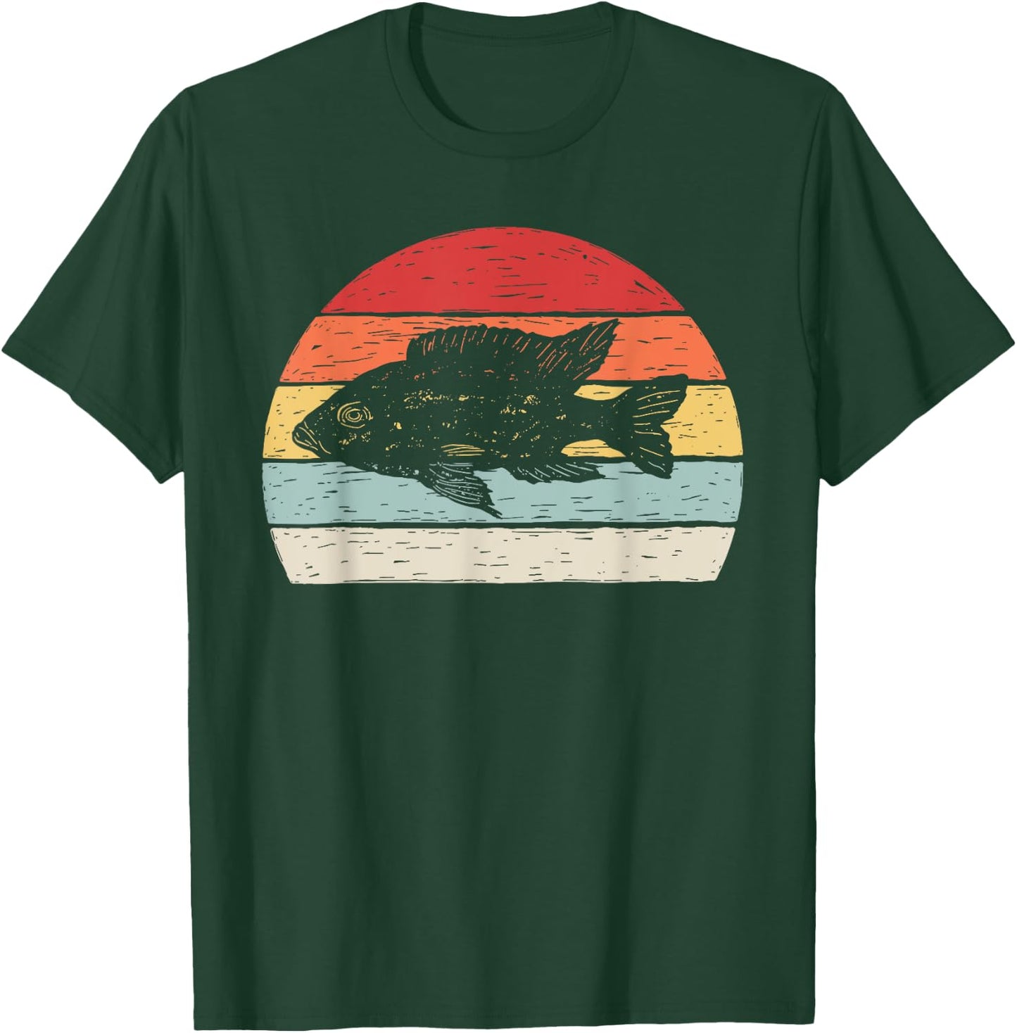 Vintage Retro Cichlid Fish T-Shirt - T-Shirt | Forest