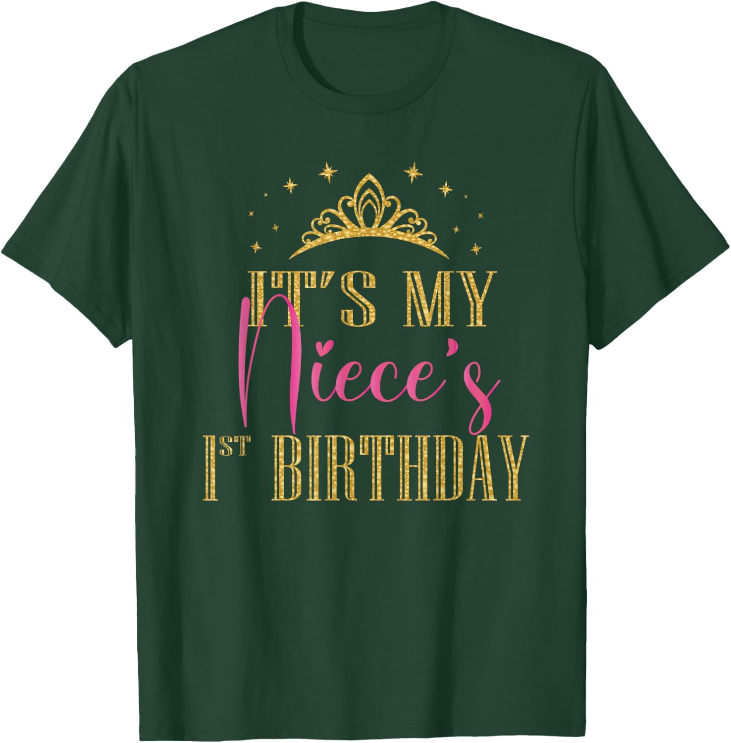 It's My Niece's 1st Birthday Girls Party Family Matching T-Shirt - T-Shirt | Forest
