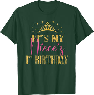 It's My Niece's 1st Birthday Girls Party Family Matching T-Shirt - T-Shirt | Forest