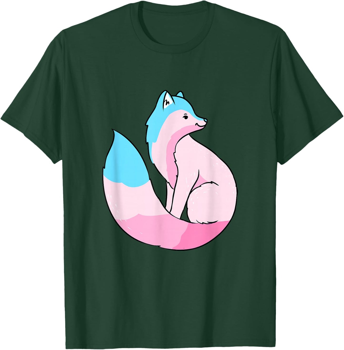 Transfeminine Fox Transfeminine Pride T-Shirt - T-Shirt | Forest