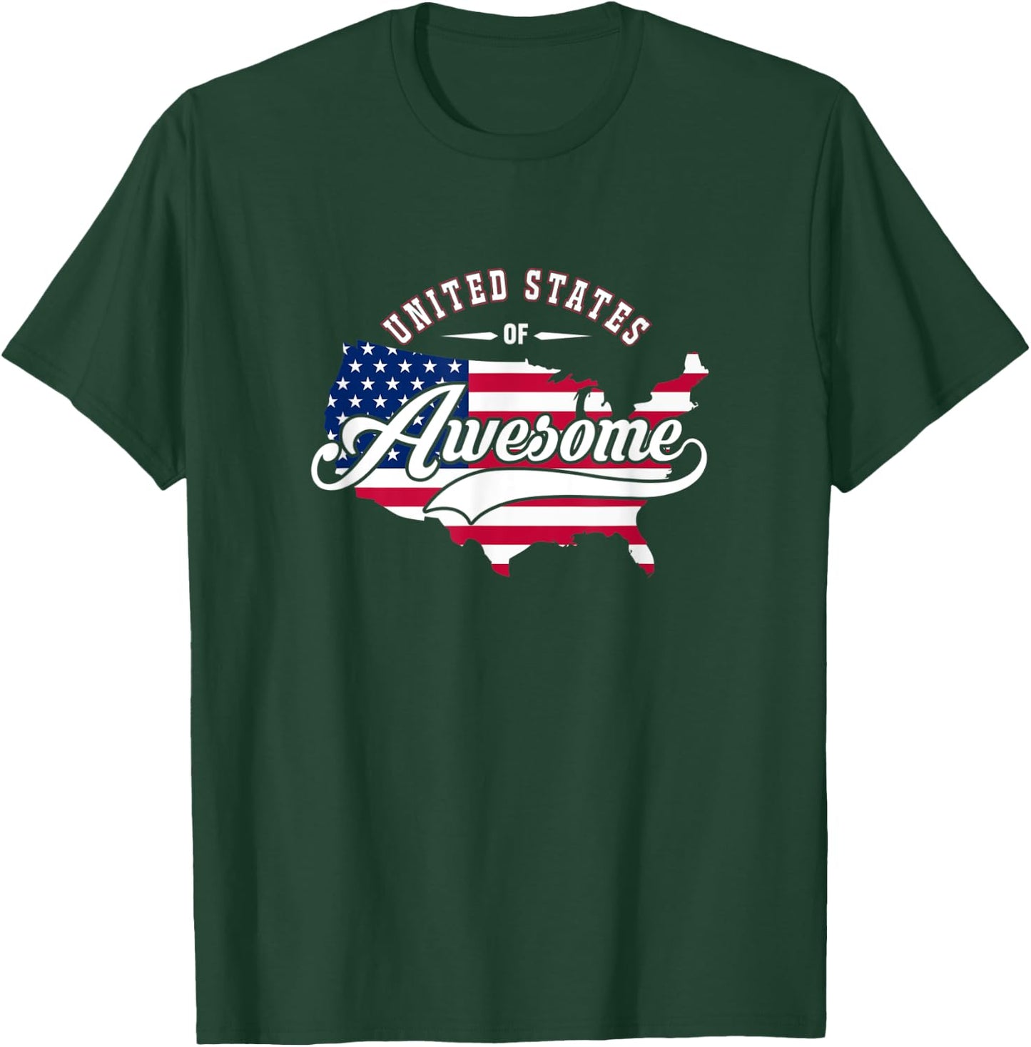 United States Of Awesome USA Flag T-Shirt - T-Shirt | Forest