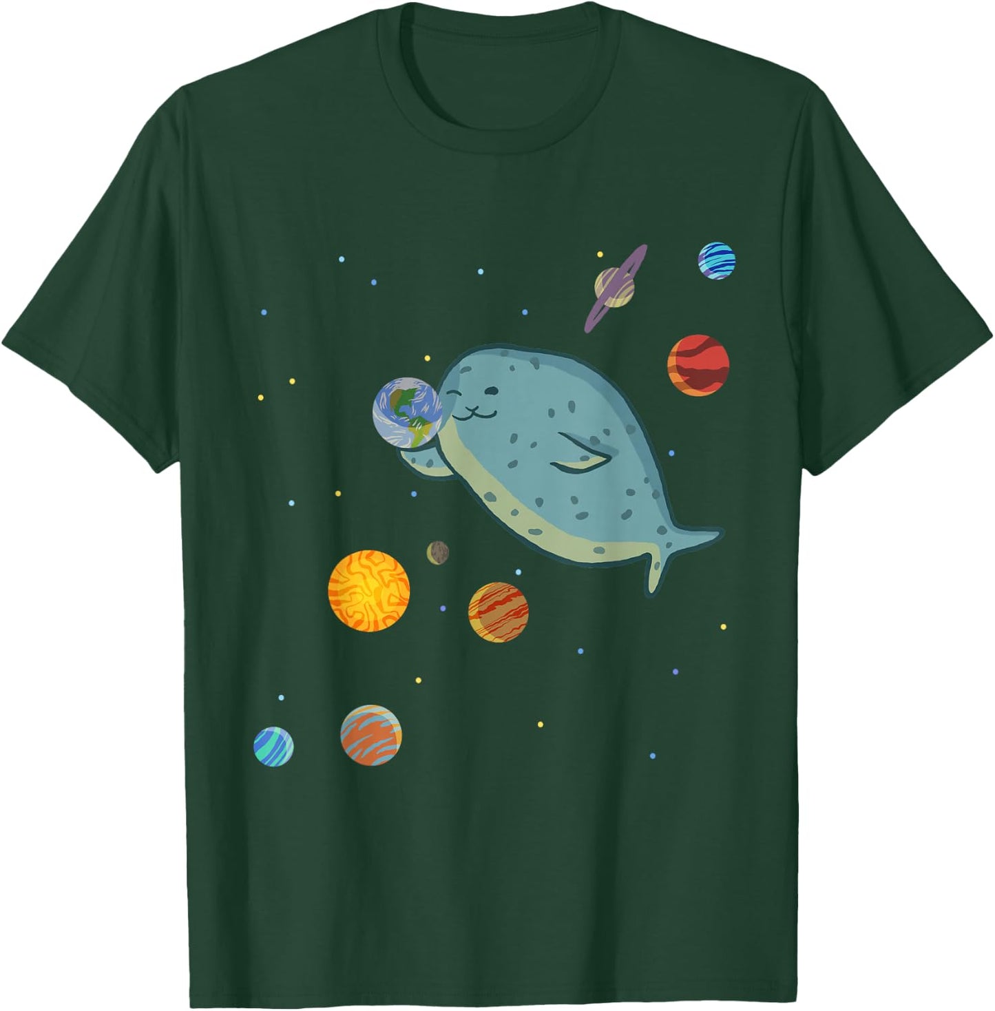 Space Seal Exploring the Planets, Stars, and Solar System T-Shirt - T-Shirt | Forest