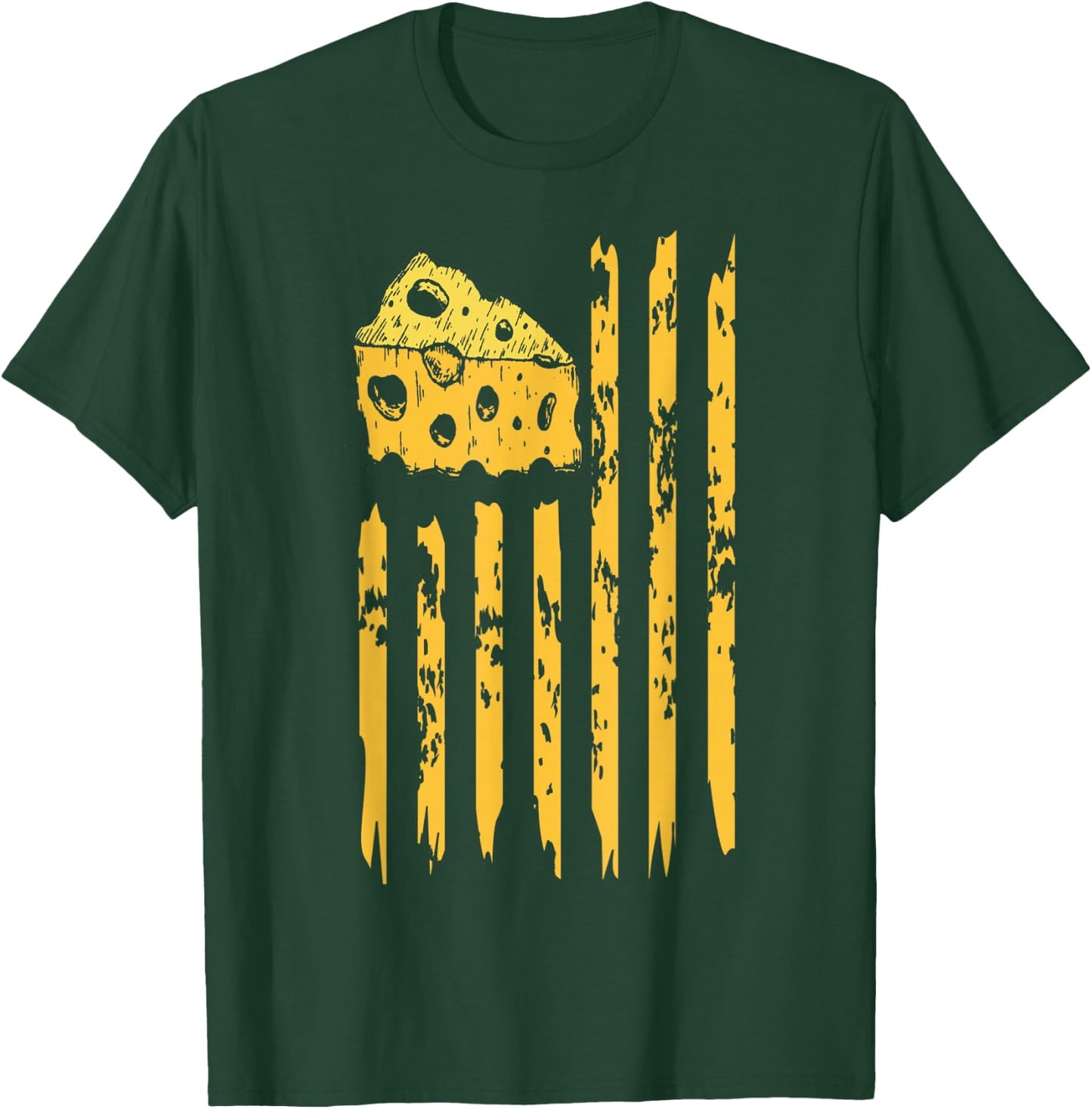 Green Bay Cheese Flag Vintage Style Dry Power Flag T-Shirt - T-Shirt | Forest