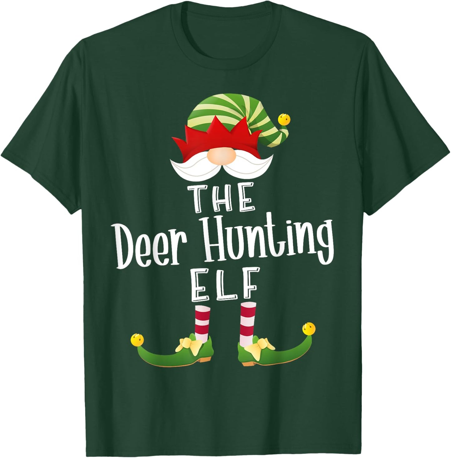 Deer Hunting Elf Group Christmas Funny Pajama Party T-Shirt - T-Shirt | Forest