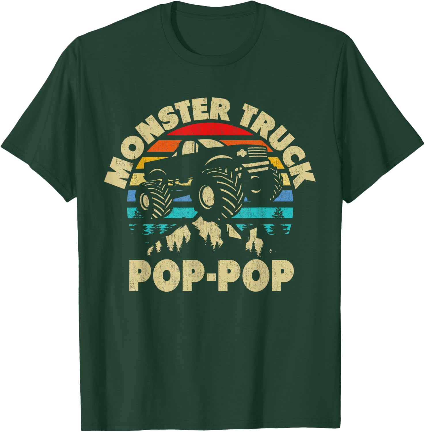 Monster Truck Pop-Pop Matching Family Monster Truck Grandpa T-Shirt - T-Shirt | Forest