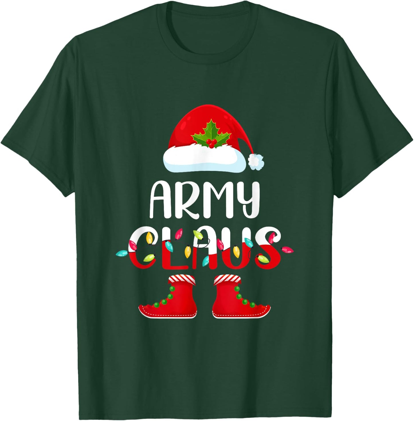Santa Army Claus Elf Matching Family Group Christmas T-Shirt - T-Shirt | Forest