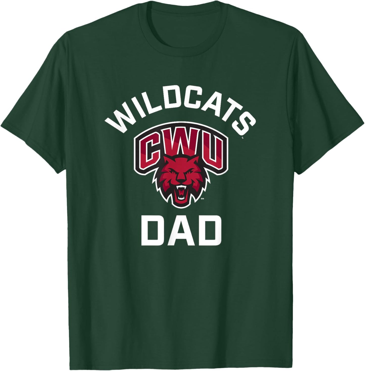 Central Washington University Wildcats Arched Dad T-Shirt - T-Shirt | Forest