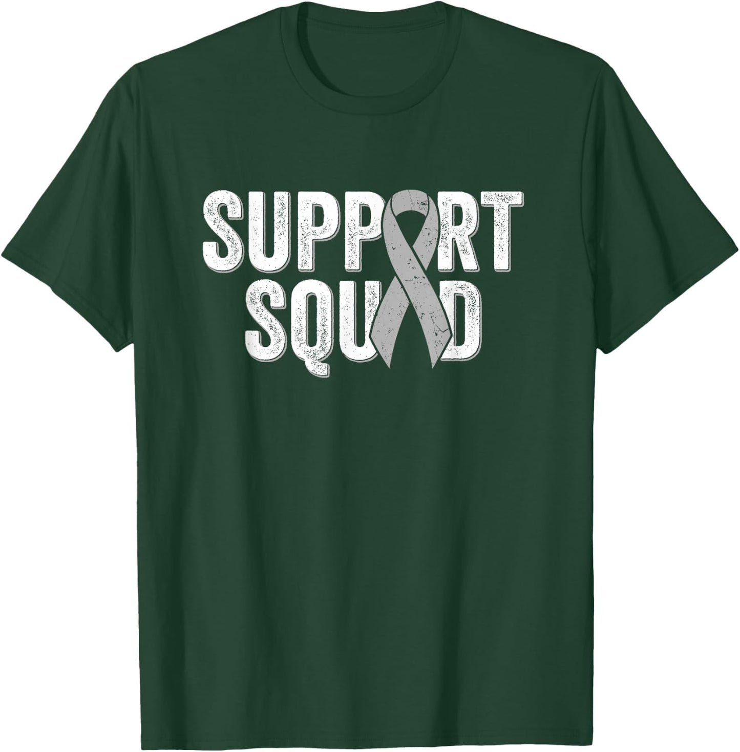 Brain Cancer Support Squad - Friend Family Support Ribbon T-Shirt - T-Shirt | Forest