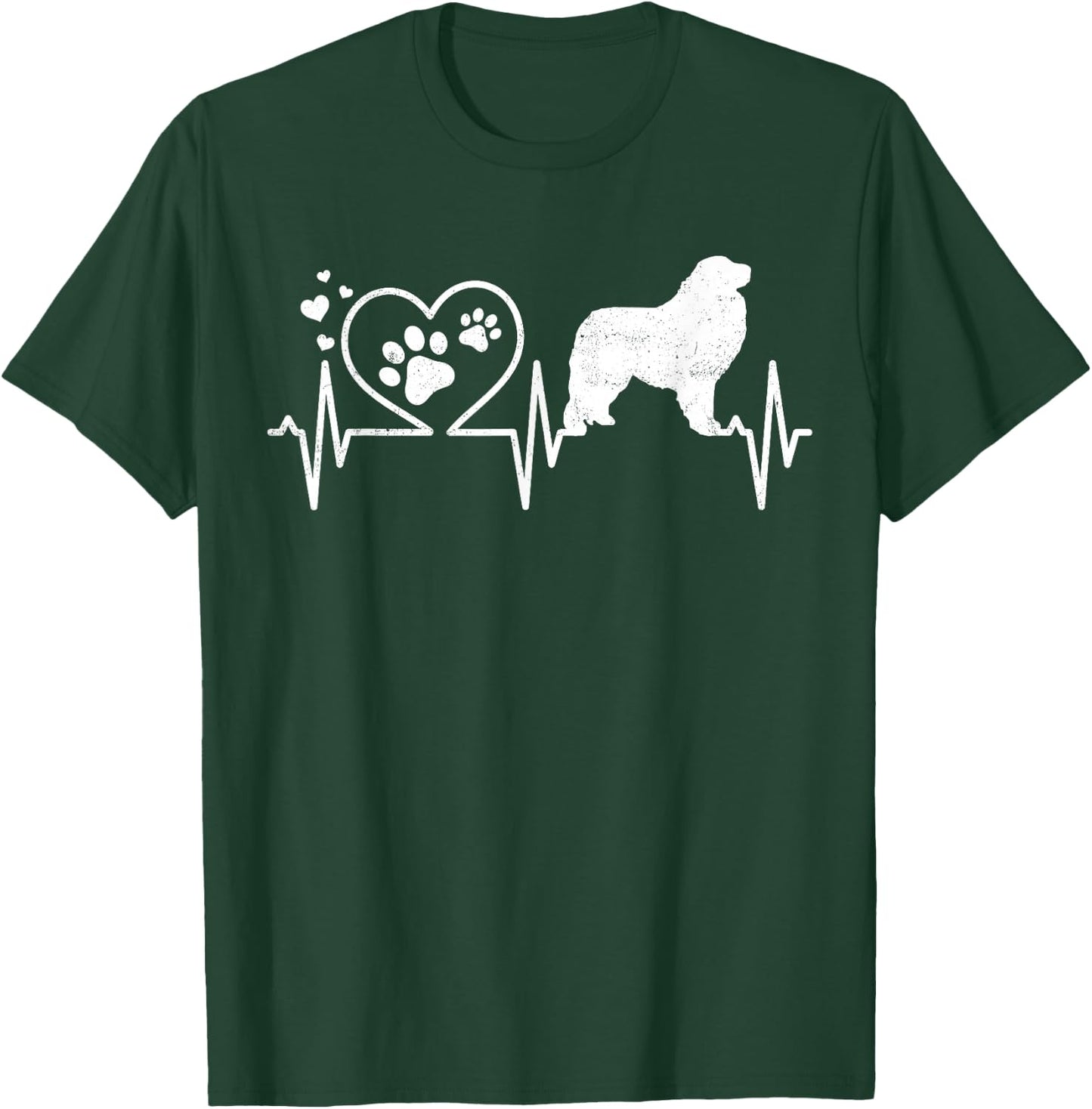 Great Pyrenees Mom Mama Dad Heartbeat Dog Heart Gift T-Shirt - T-Shirt | Forest