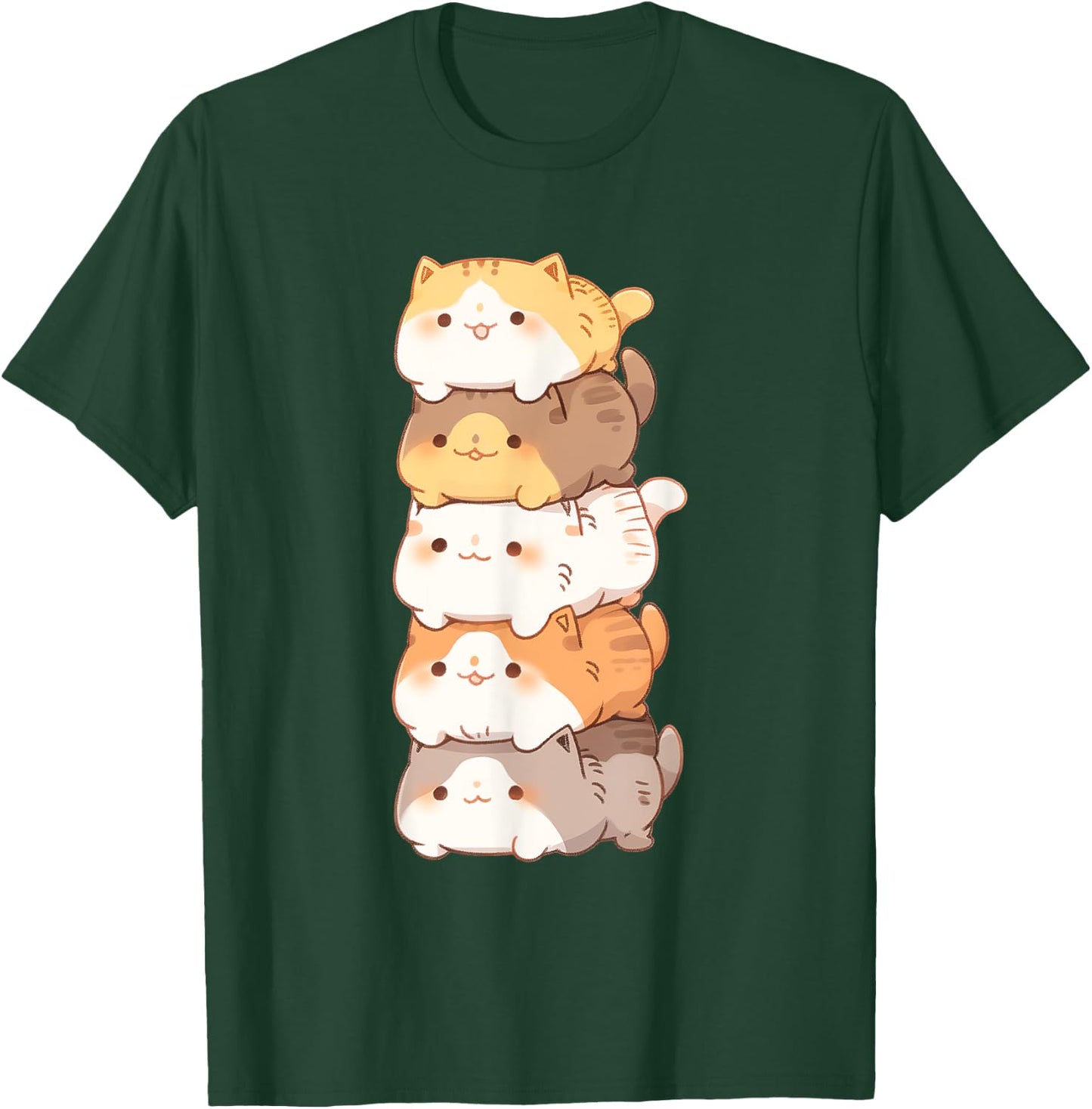 Adorable Stack of Cats for Cat Lovers Women Kids T-Shirt - T-Shirt | Forest