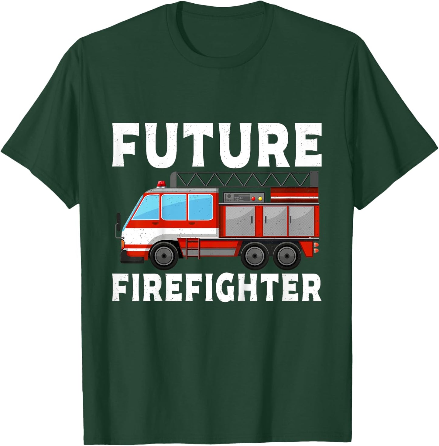 Kids Firefighter Shirt Fireman Costume Toddler Boys Firefighter T-Shirt - T-Shirt | Forest