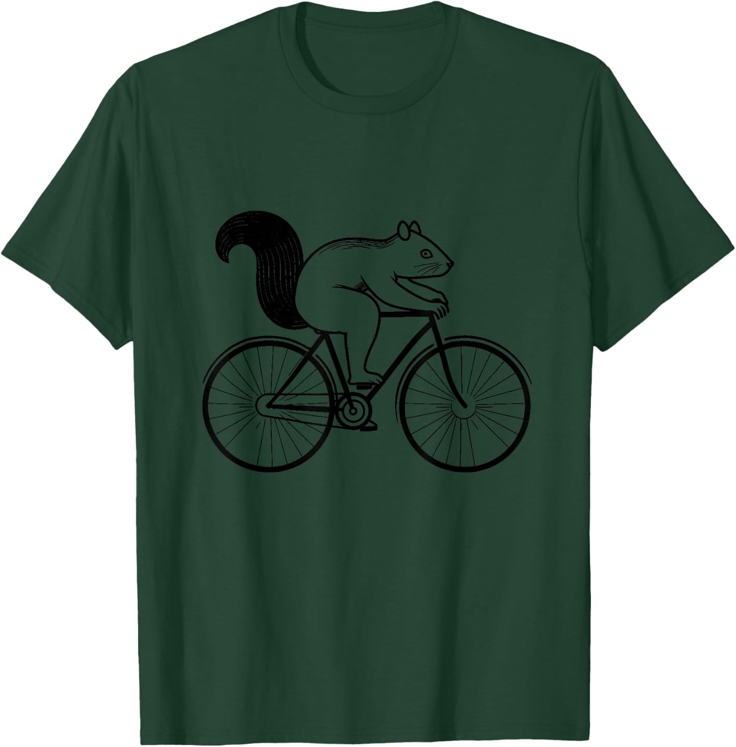 Squirrel Riding Bicycle Funny Cycling Animal Bike Cyclist T-Shirt - T-Shirt | Forest