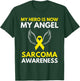 My Hero is Now My Angel Sarcoma Cancer Awareness Ribbon T-Shirt - T-Shirt | Forest