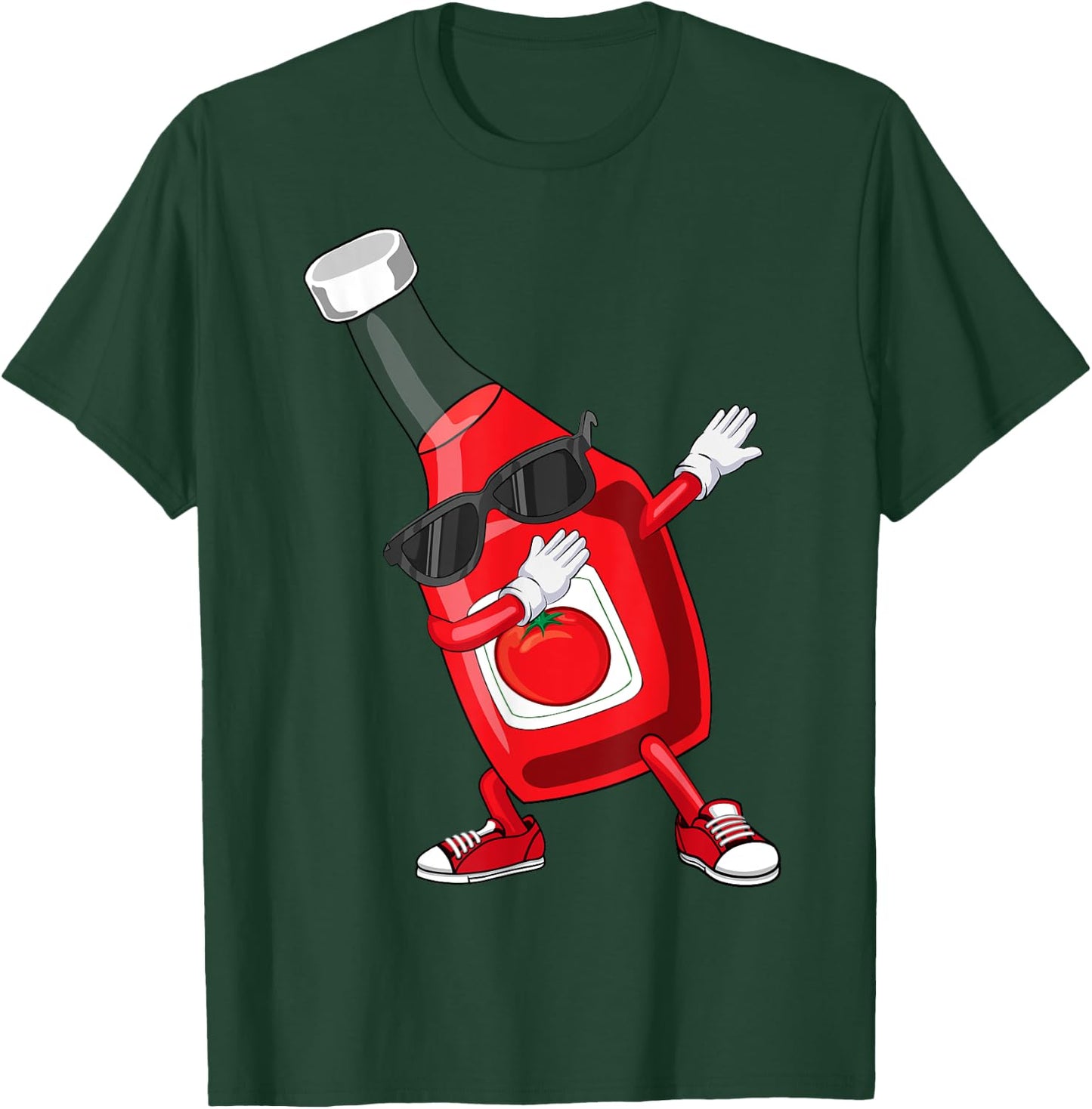 Funny Dabbing Ketchup Lover Gift Kids Boy Cute Condiment T-Shirt - T-Shirt | Forest