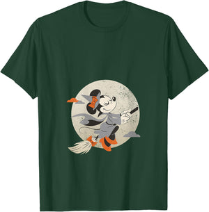 Disney Minnie Mouse Flying Witch Costume Halloween V-Neck T-Shirt - T-Shirt | Forest