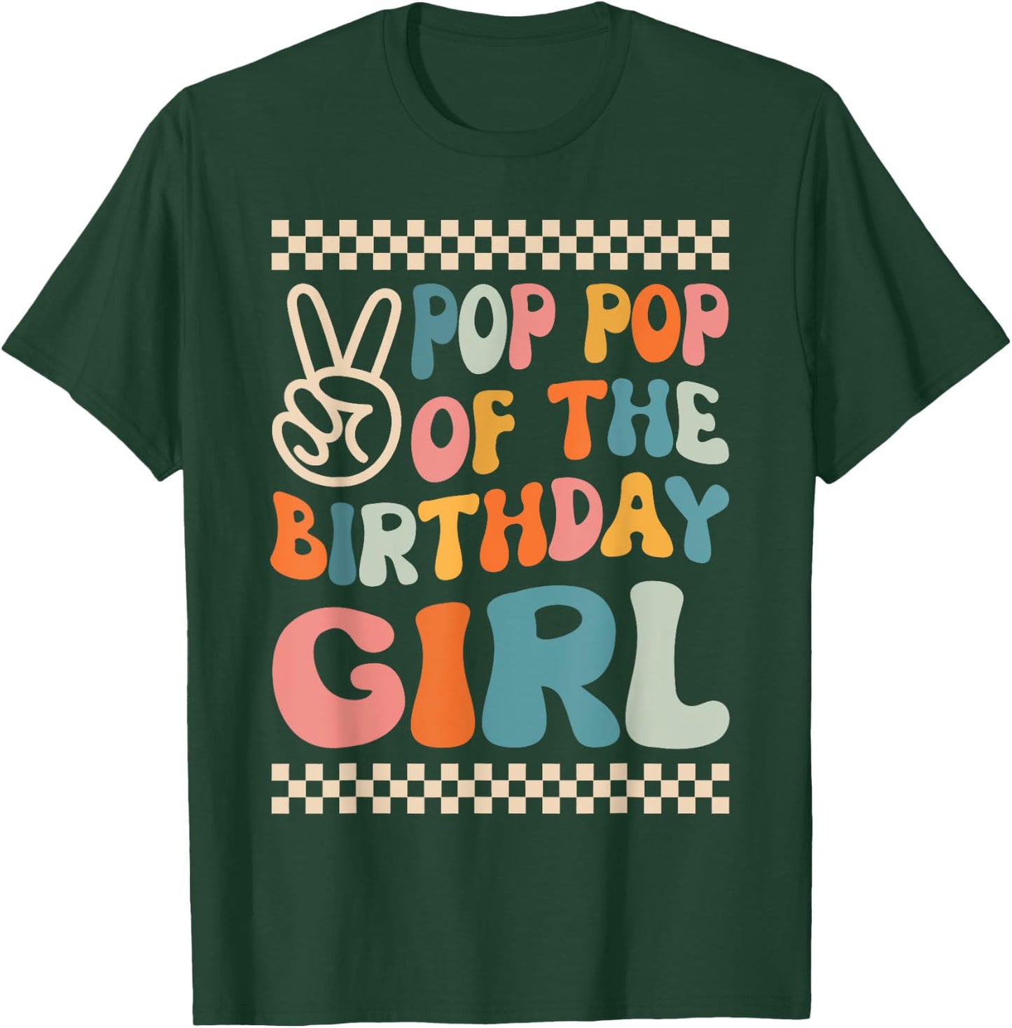 Pop Pop Of The Birthday Girl Groovy Themed Family Matching T-Shirt - T-Shirt | Forest
