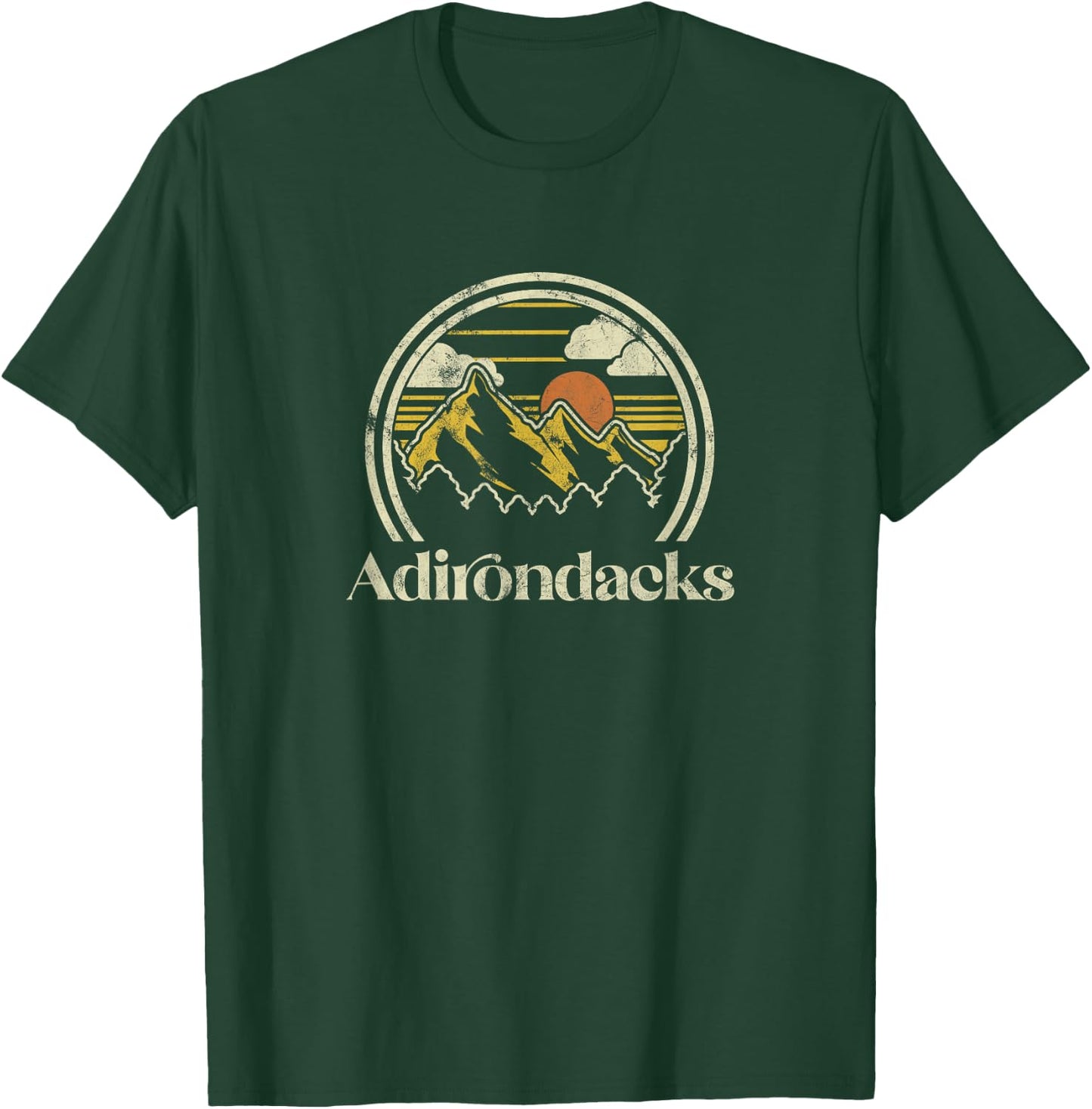 Adirondacks Mountains New York Vintage Hiking Camp Retro T-Shirt - T-Shirt | Forest