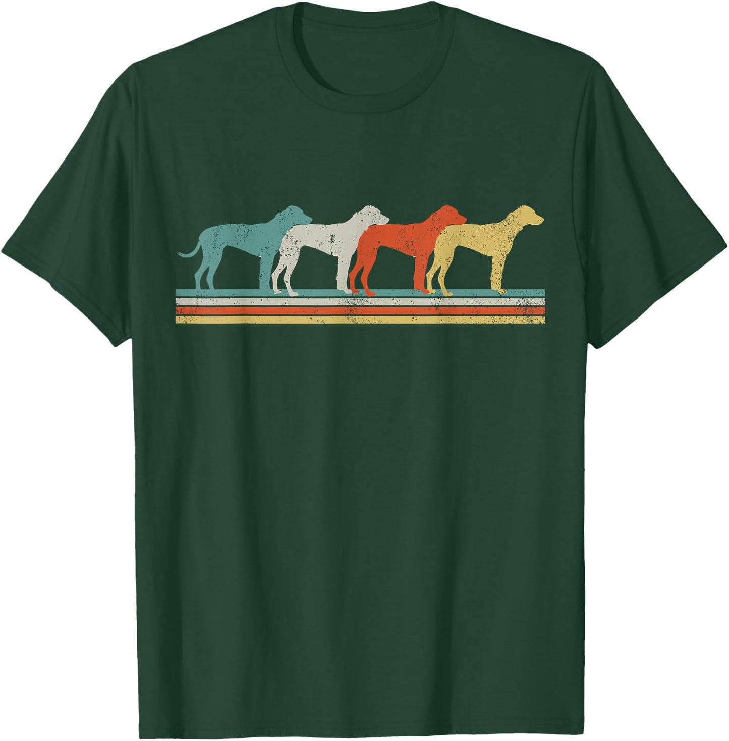 Rhodesian Ridgeback Dog Heart Retro Women Girls Kids T-Shirt - T-Shirt | Forest