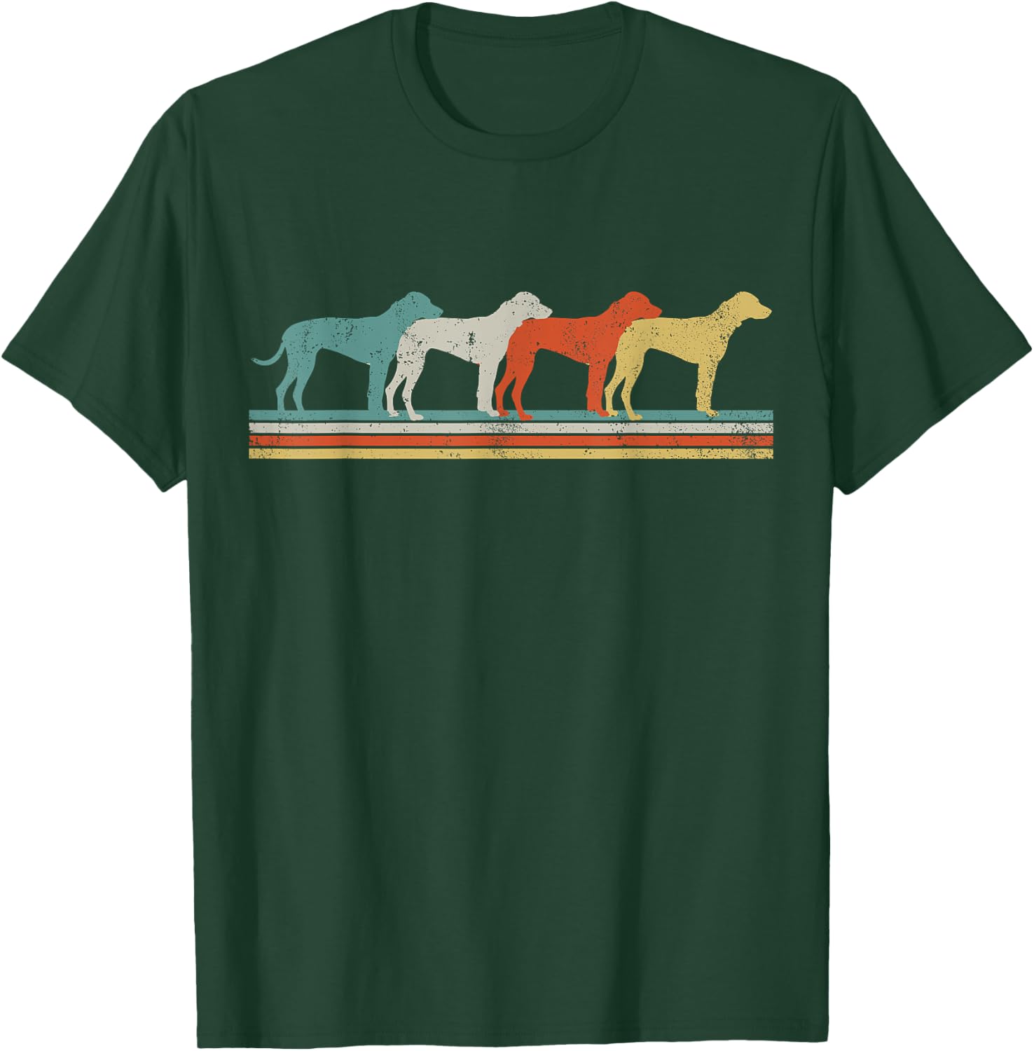Rhodesian Ridgeback Dog Heart Retro Women Girls Kids T-Shirt - T-Shirt | Forest