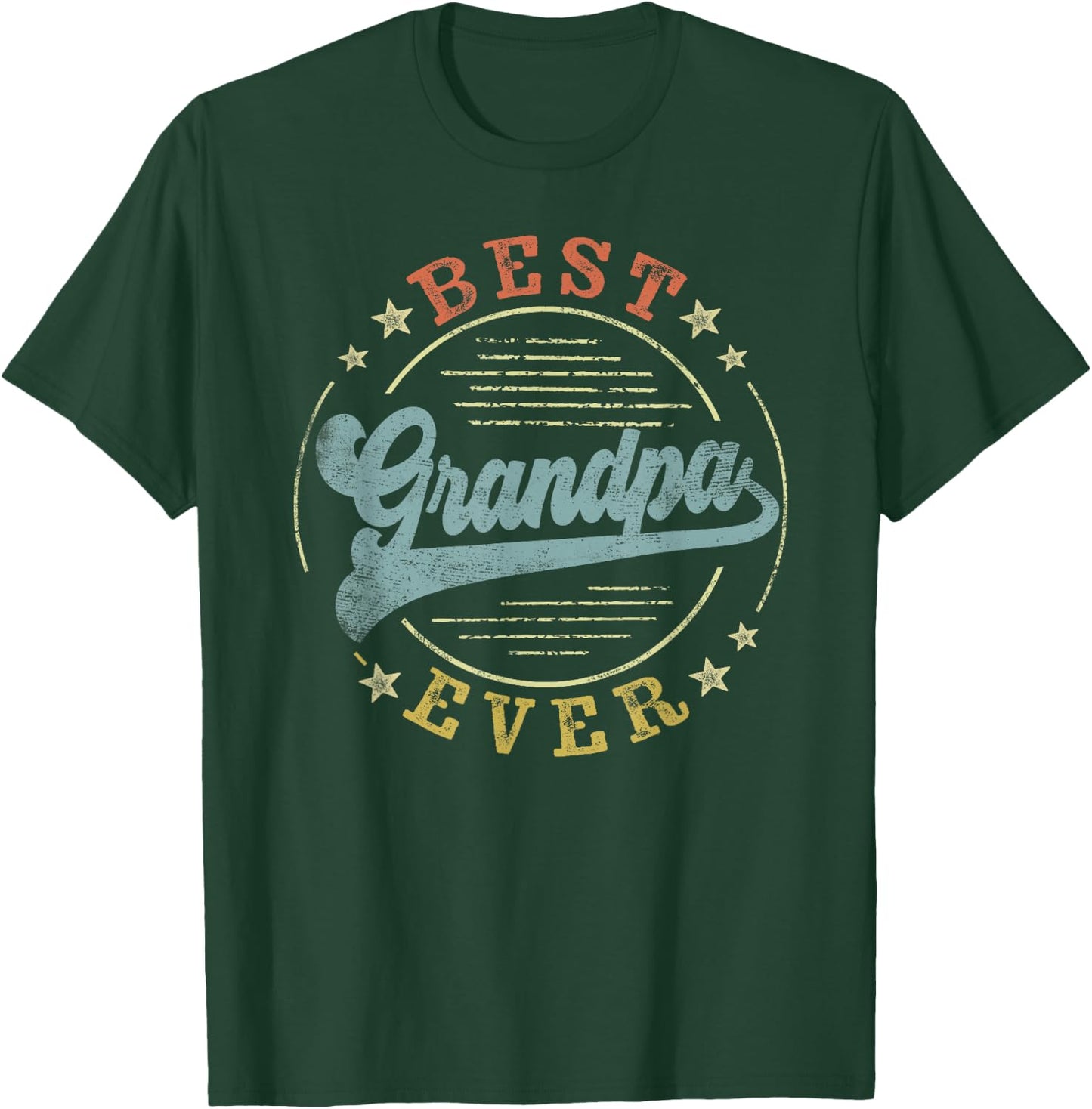 Best Grandpa Ever Father's Day Grandpa Gifts Vintage Emblem T-Shirt - T-Shirt | Forest
