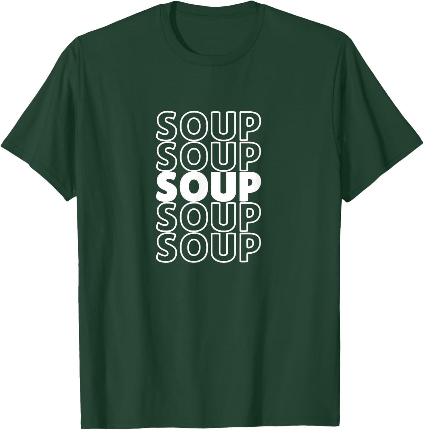 I Love Soup By Funny Food Designs Repeated Word Soup Black T-Shirt - T-Shirt | Forest
