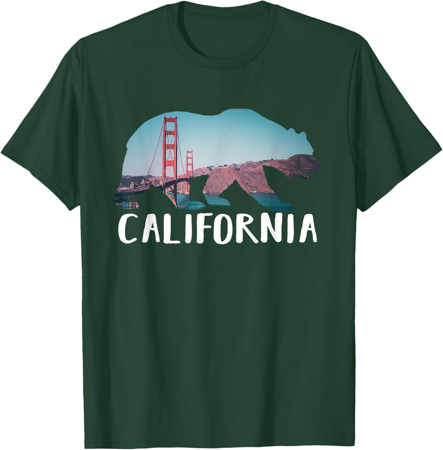 Golden Gate Bridge California Pride Vacation Tourist Gift T-Shirt - T-Shirt | Forest