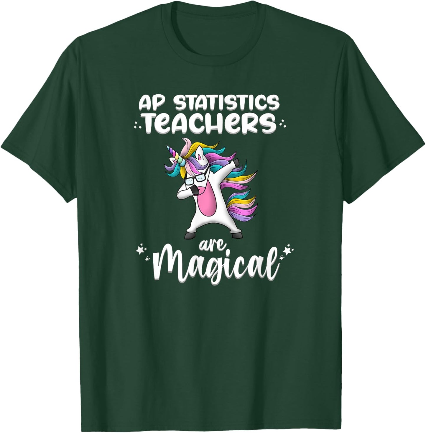 Unicorn AP Statistic Love Funny School Teacher Magical Women Girls Kids T-Shirt - T-Shirt | Forest