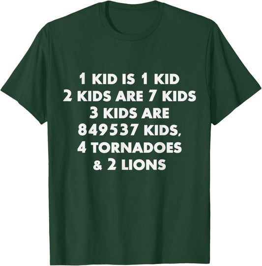 3 Kids Dad 3 Kids Mom Funny Father Day Mother Day Parent T-Shirt - T-Shirt | Forest